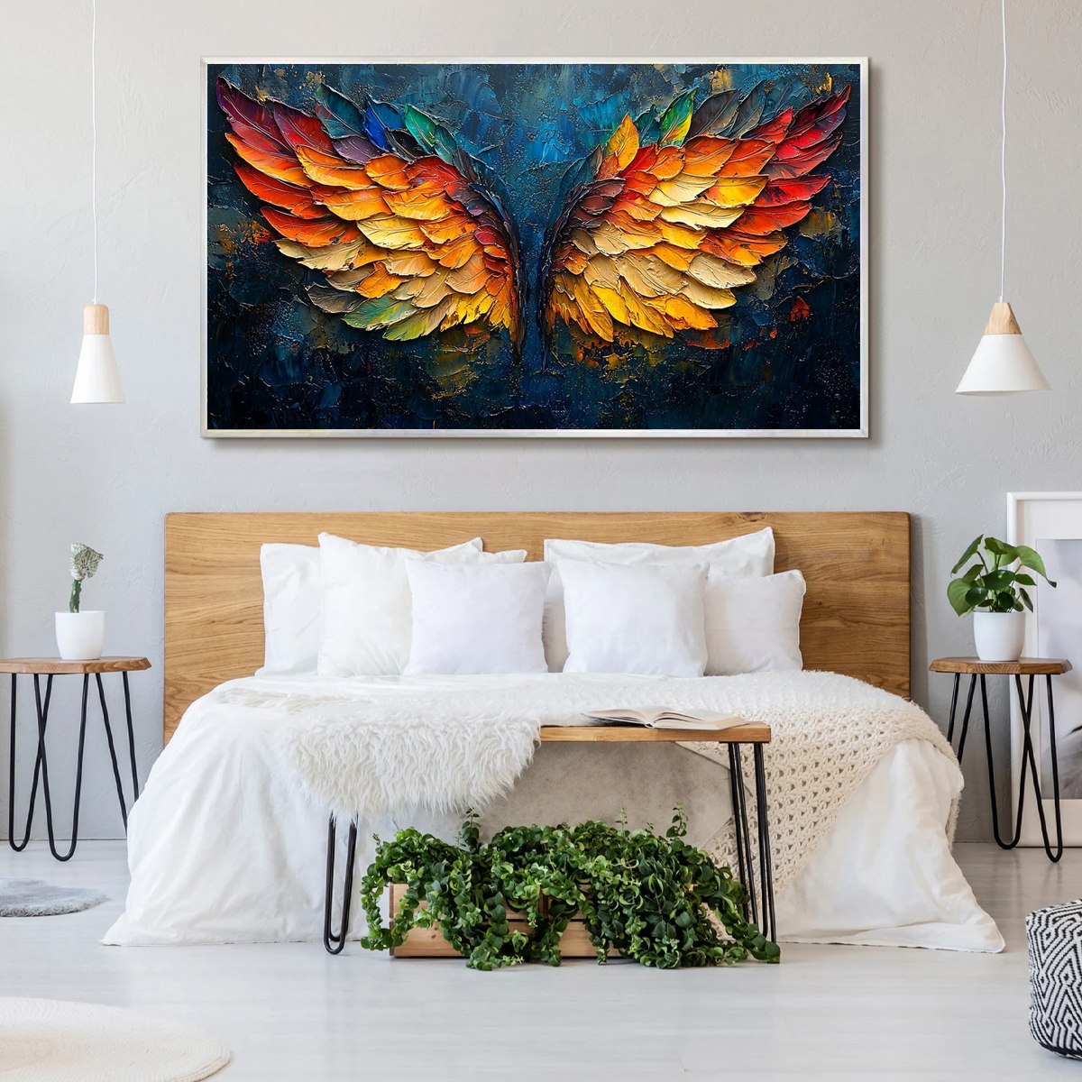 WINGS OF FIRE: Textured Abstract Oil Painting - Image 6