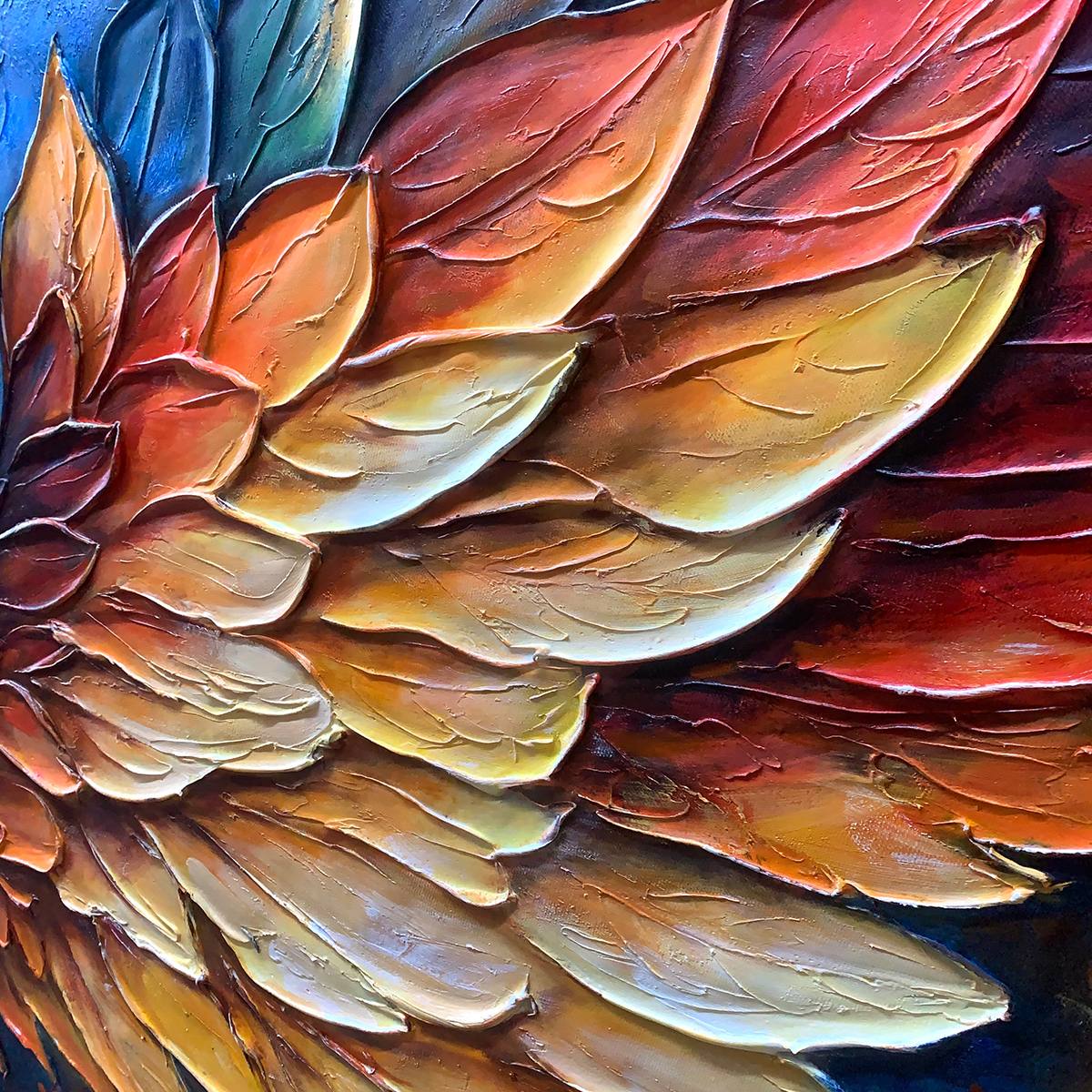WINGS OF FIRE: Textured Abstract Oil Painting - Image 5