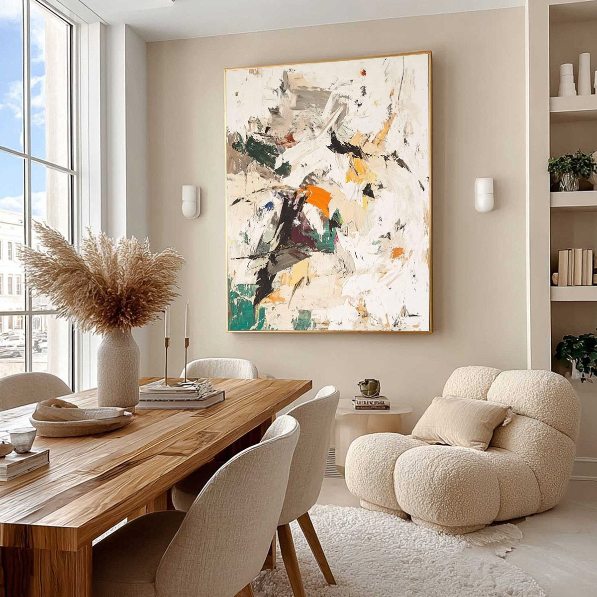 WINTER'S KISS: Textured Abstract Impasto Oil Painting - Image 5