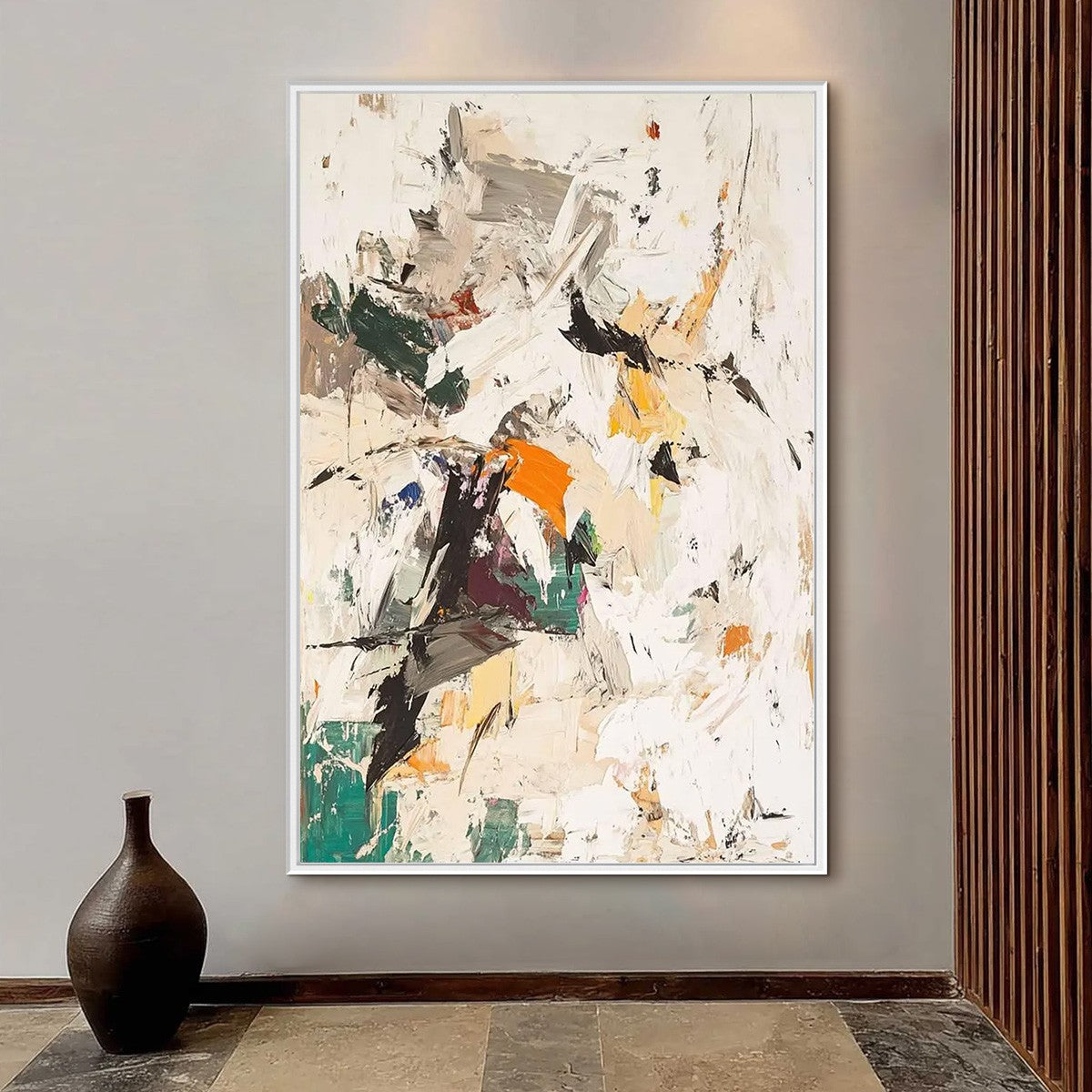 WINTER'S KISS: Textured Abstract Impasto Oil Painting - Image 4