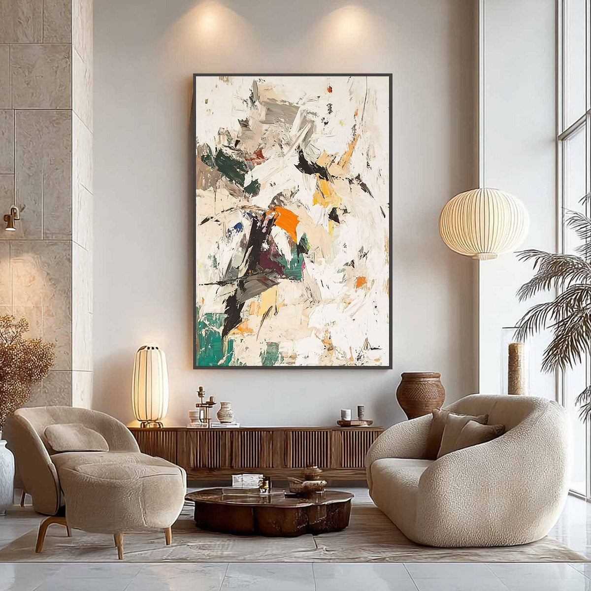 WINTER'S KISS: Textured Abstract Impasto Oil Painting - Image 6
