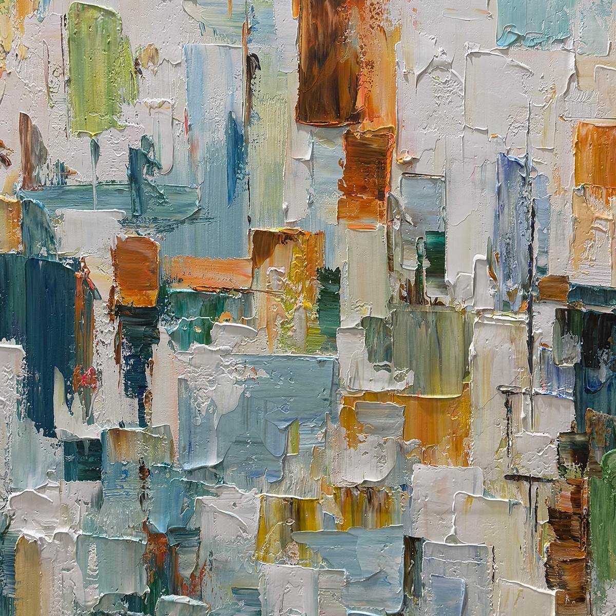 WINTER'S WHISPER: Textured Abstract Oil Painting - Image 3