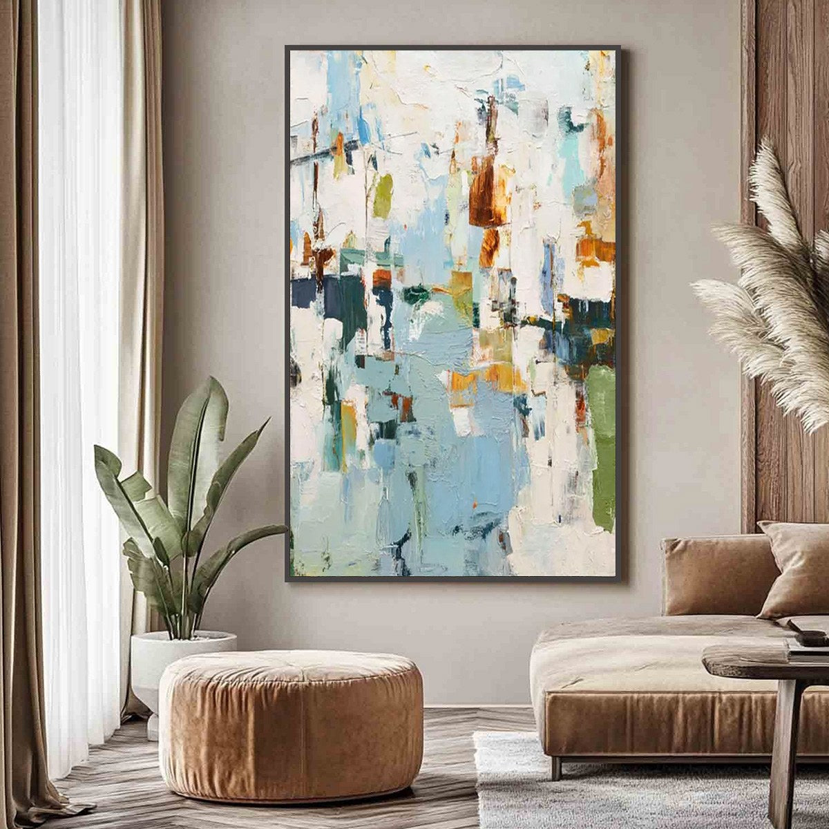 WINTER'S WHISPER: Textured Abstract Oil Painting - Image 5