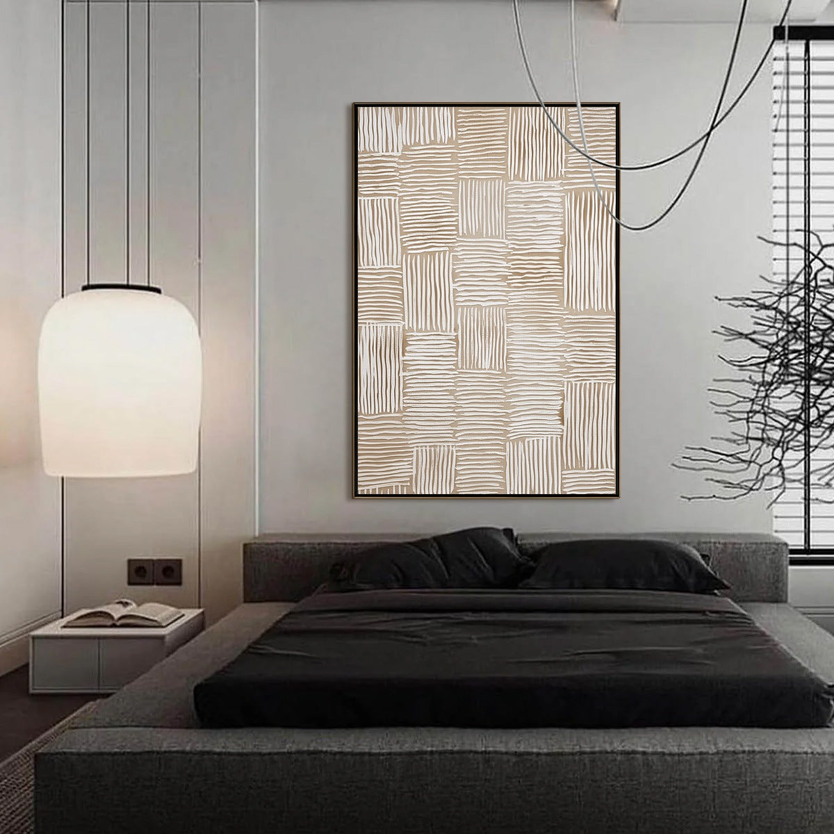 WOVEN CALM: Hand-Painted Wabi Sabi Textured Abstract Art - Image 4