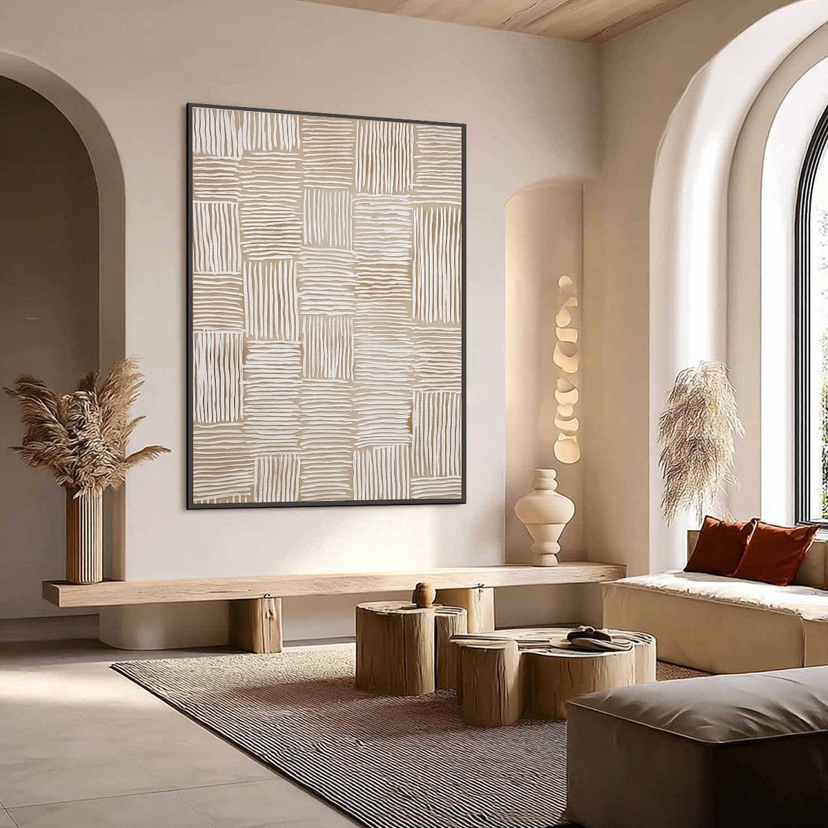 WOVEN CALM: Hand-Painted Wabi Sabi Textured Abstract Art - Image 7
