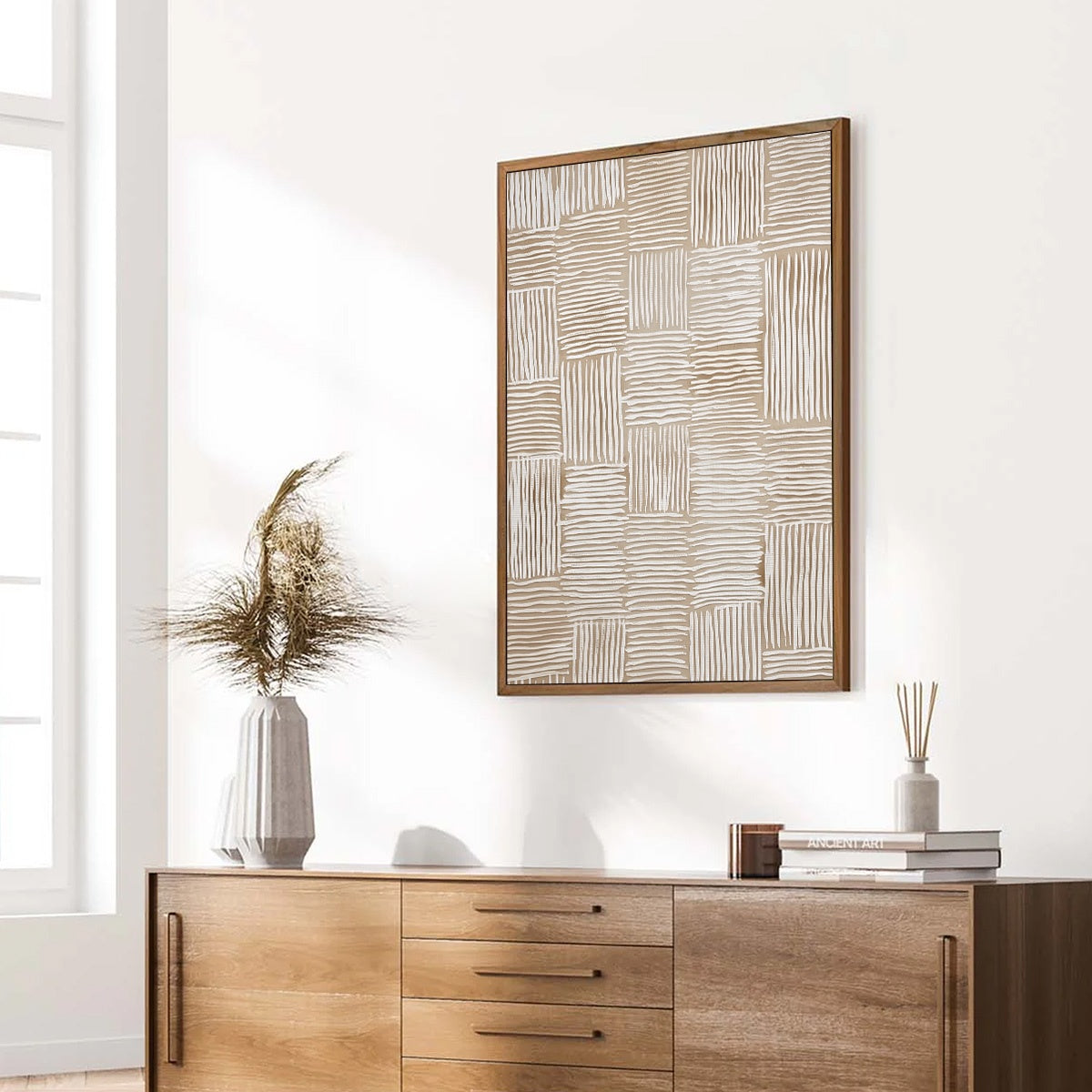 WOVEN CALM: Hand-Painted Wabi Sabi Textured Abstract Art - Image 8
