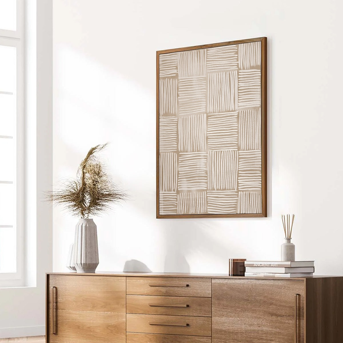WOVEN CALM: Textured Minimalist Wabi-Sabi Abstract Painting - Image 8
