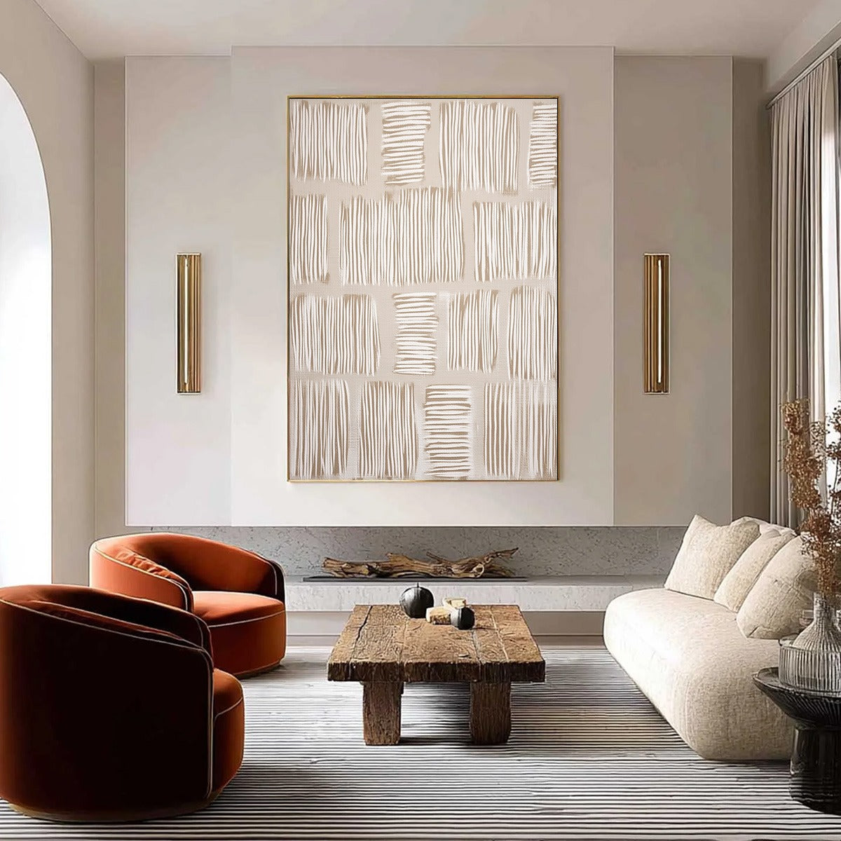 WOVEN PATHS: Textured Wabi Sabi Abstract Painting in Neutral Tones - Image 2