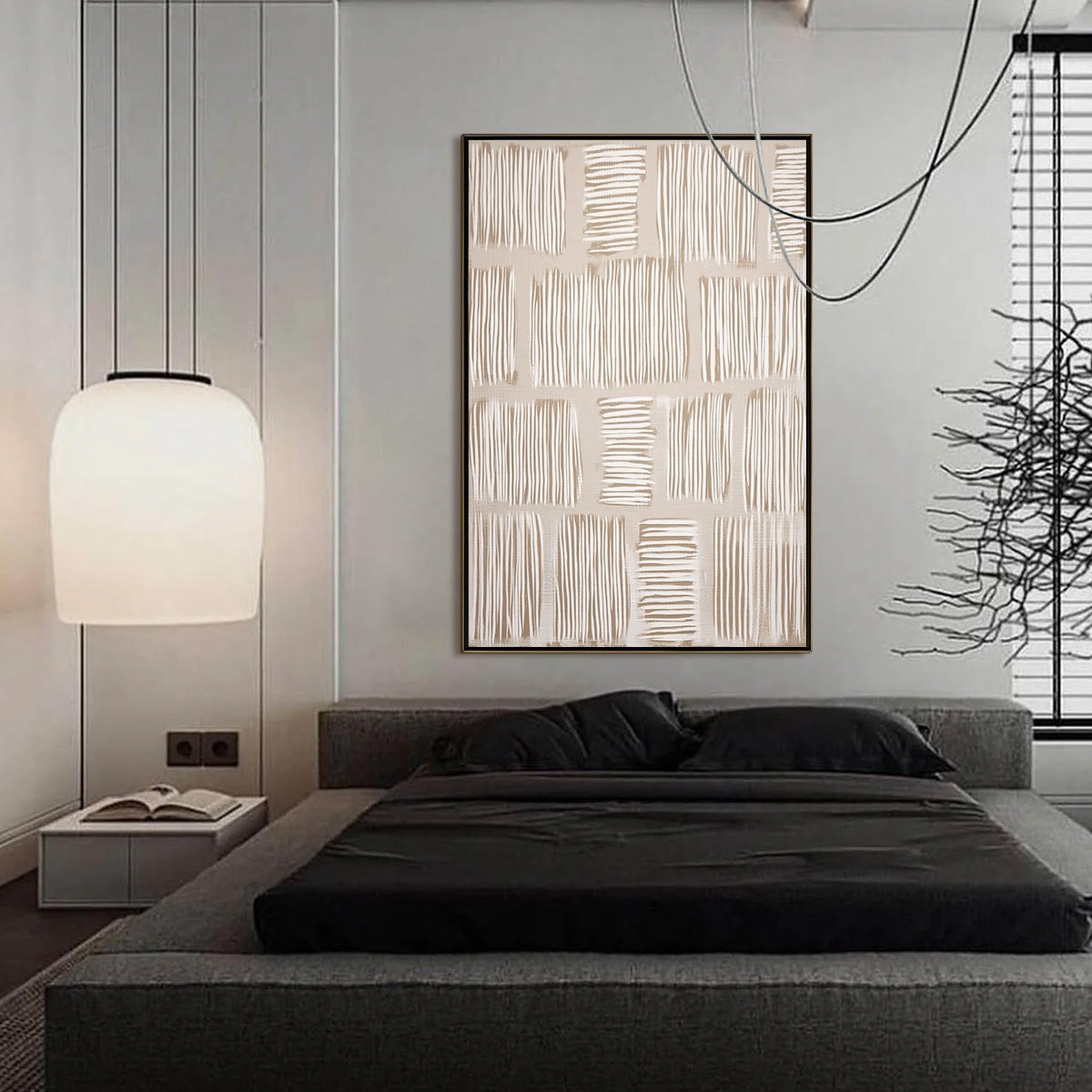 WOVEN PATHS: Textured Wabi Sabi Abstract Painting in Neutral Tones - Image 4