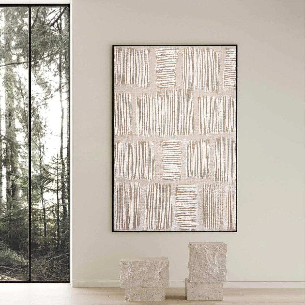 WOVEN PATHS: Textured Wabi Sabi Abstract Painting in Neutral Tones - Image 6