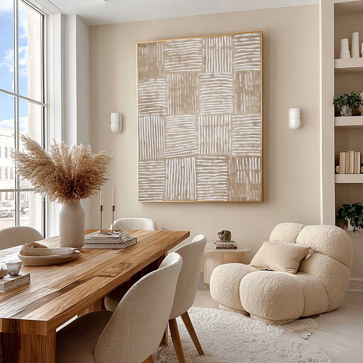 WOVEN RHYTHM: Textured Wabi Sabi Abstract Wall Art - Image 7