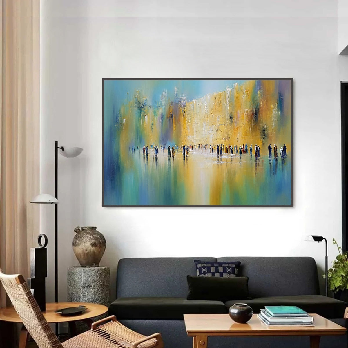 Wall of Whispers | Textured Abstract Cityscape Oil Painting - Image 2