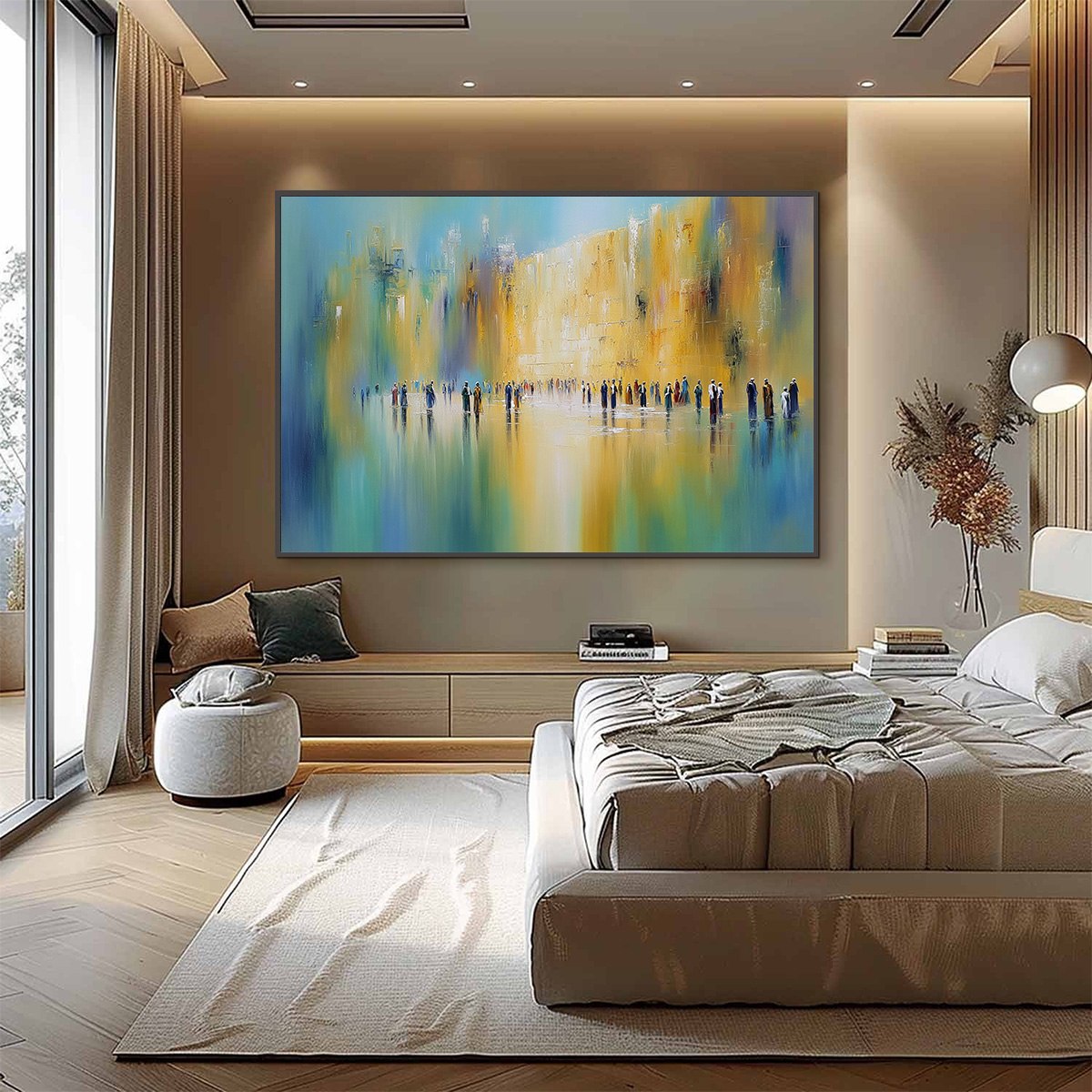 Wall of Whispers | Textured Abstract Cityscape Oil Painting - Image 6
