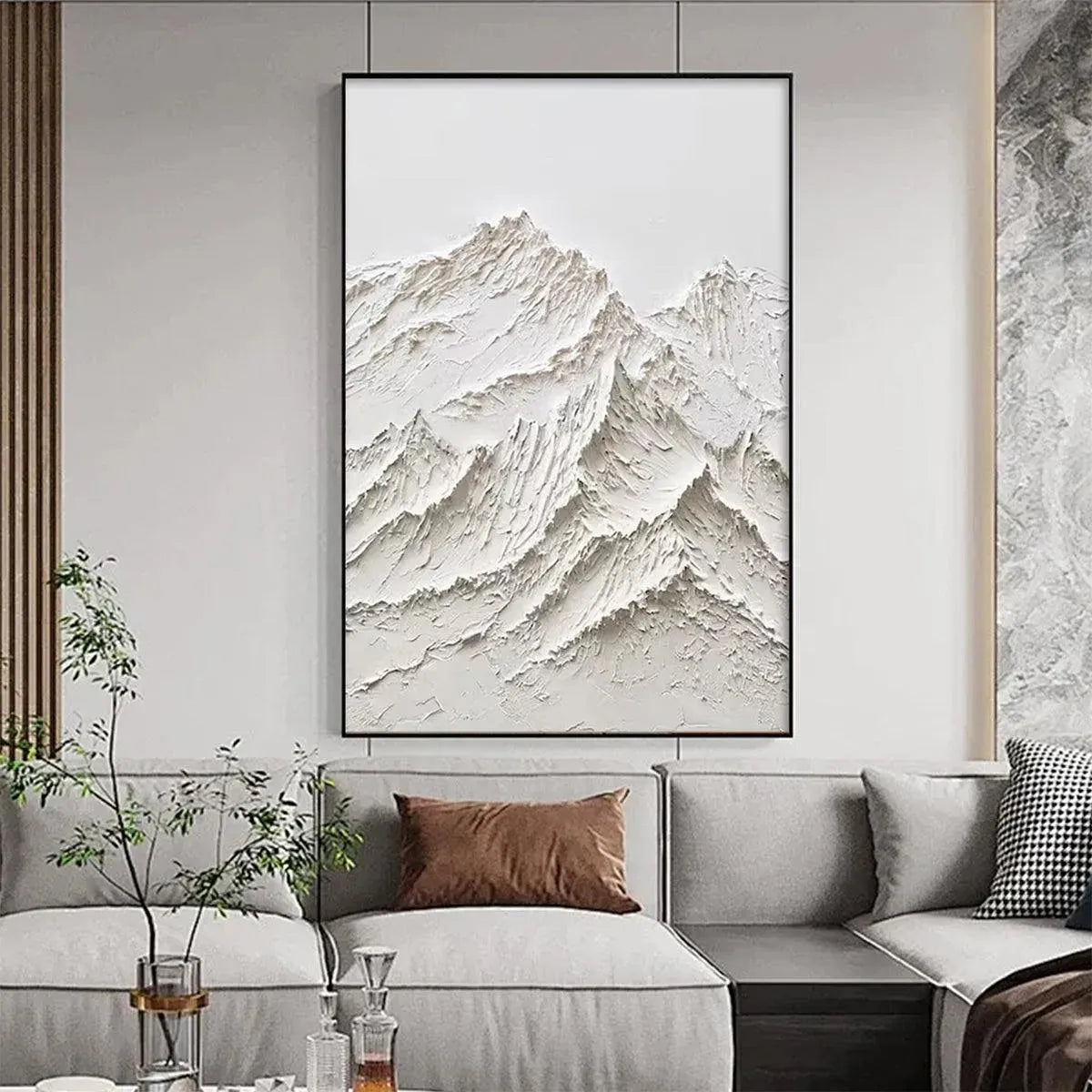 WHITE MOUNTAIN: Textured Mountain Painting - Image 10