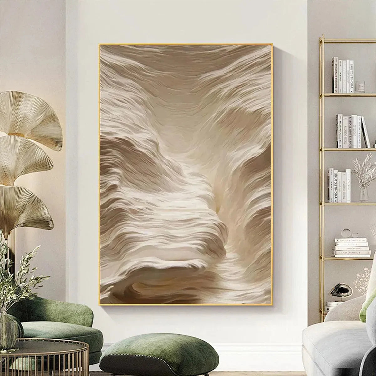 WHITE SAND DUNES: Textured Abstract Landscape Painting, Vertical Wall Art - Image 10
