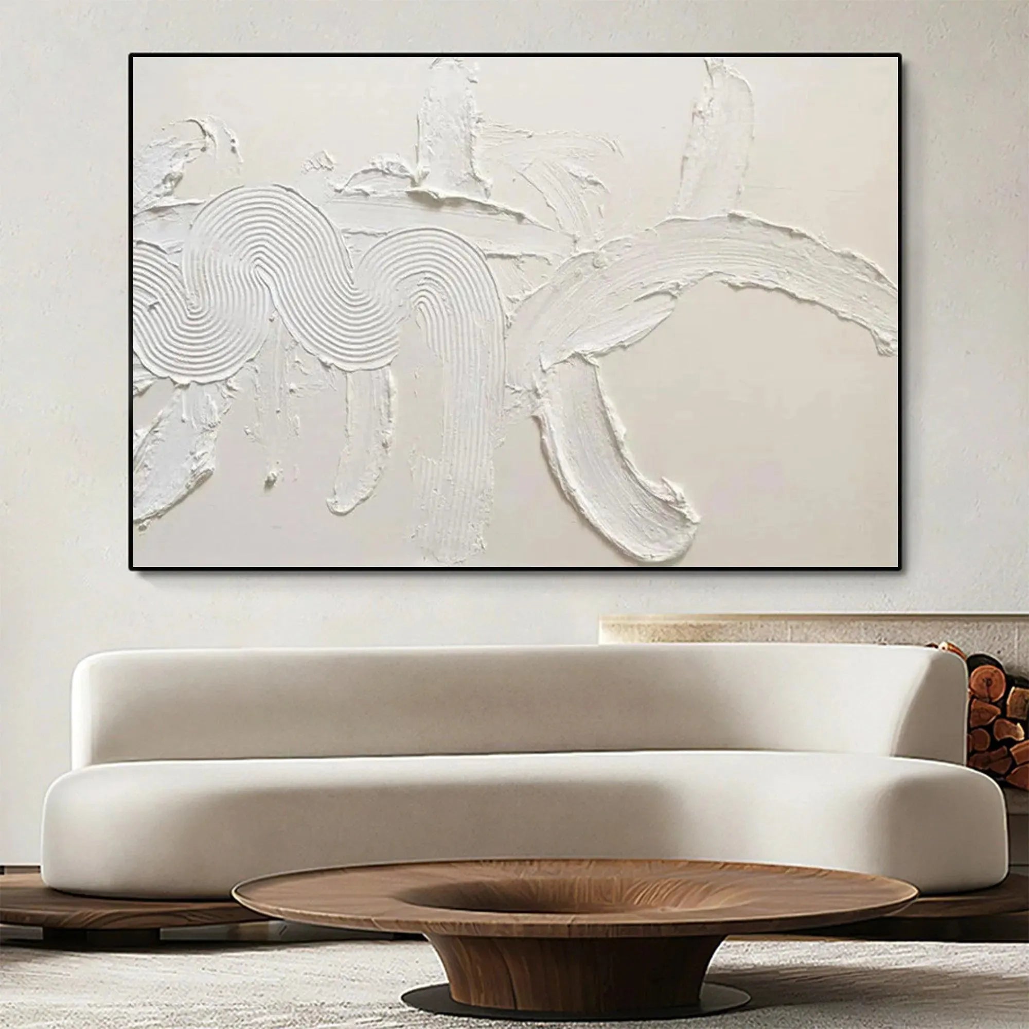 WHITE TEXTURED ABSTRACT: Textured Abstract Painting in White - Image 2