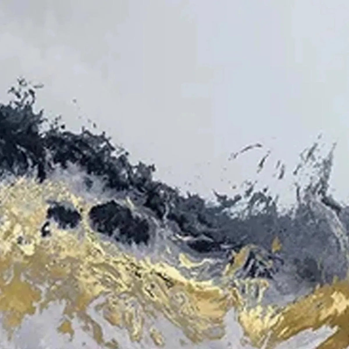 GOLD & GREY ABSTRACT TRIPTYCH: Abstract Painting Set of 3, Vertical Wall Art - Image 3