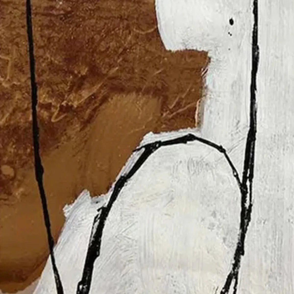BROWN & WHITE ABSTRACT DIPTYCH: Abstract Painting Set of 2, Vertical Wall Art - Image 3