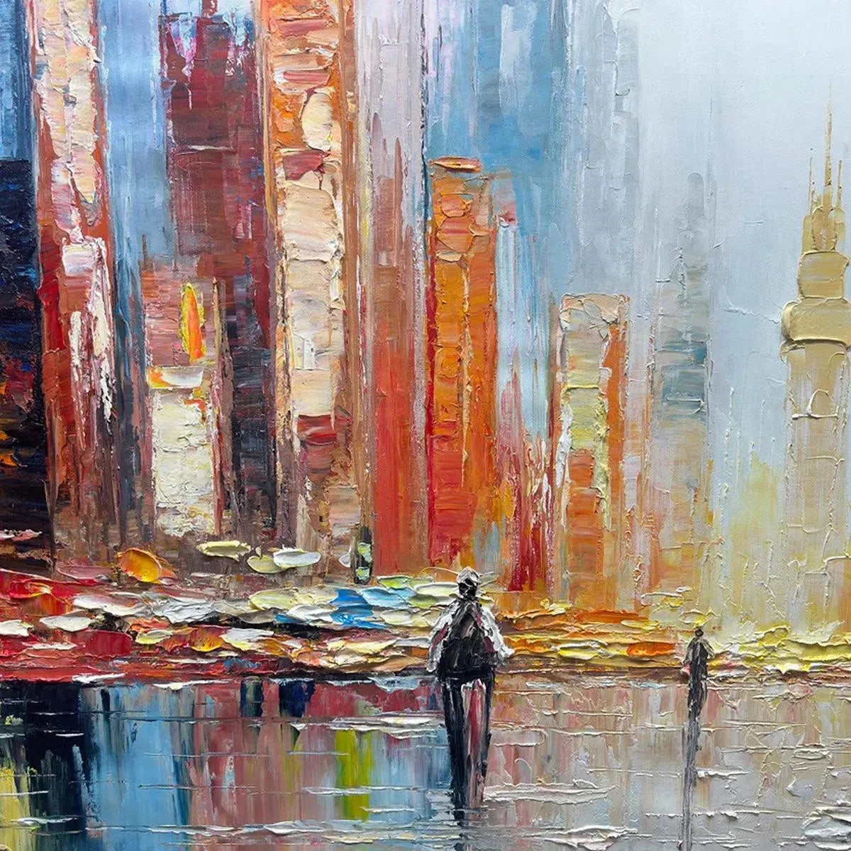 CITY MARKET: Colorful Cityscape Painting - Image 3