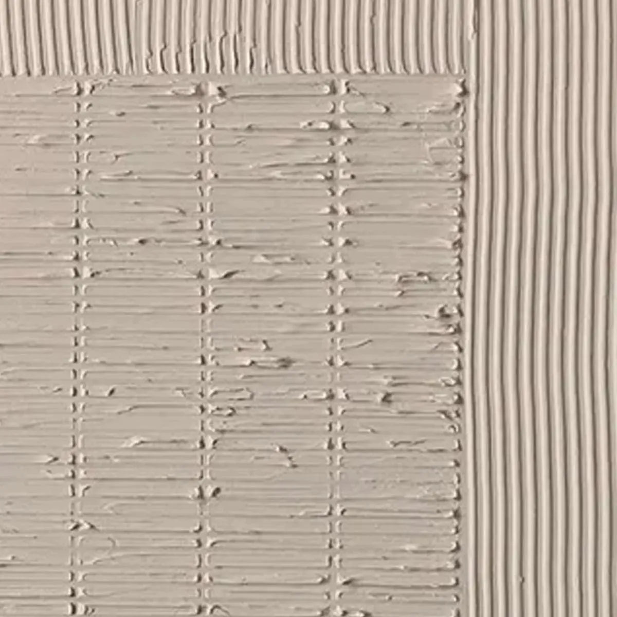 TEXTURED GRID DUO: Set of 2 Textured Abstract Paintings in Beige - Image 8