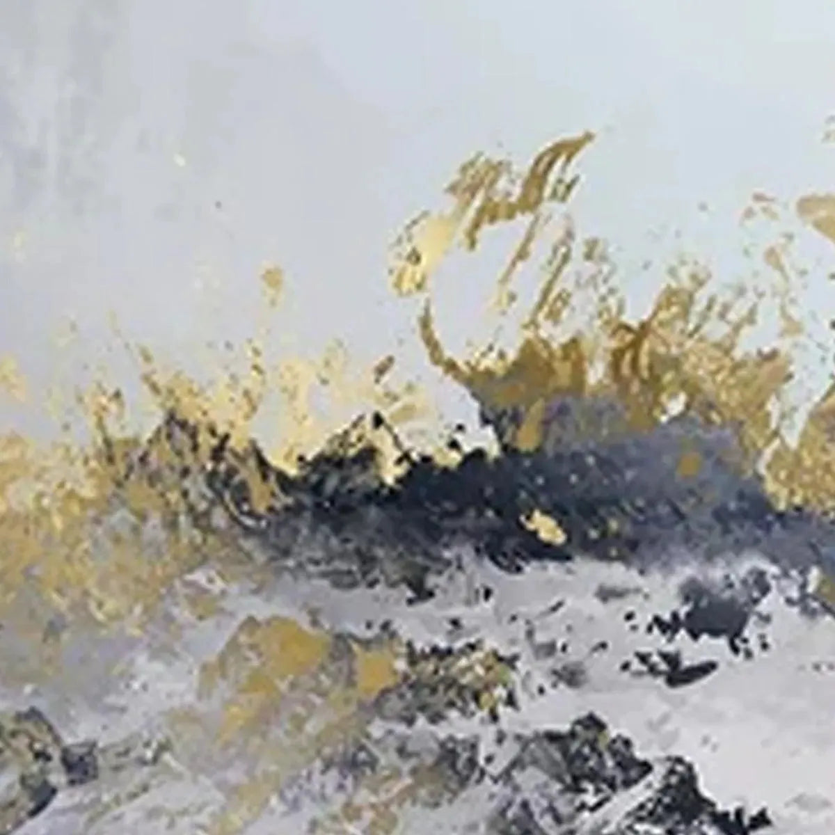 GOLD & GREY ABSTRACT TRIPTYCH: Abstract Painting Set of 3, Vertical Wall Art - Image 8