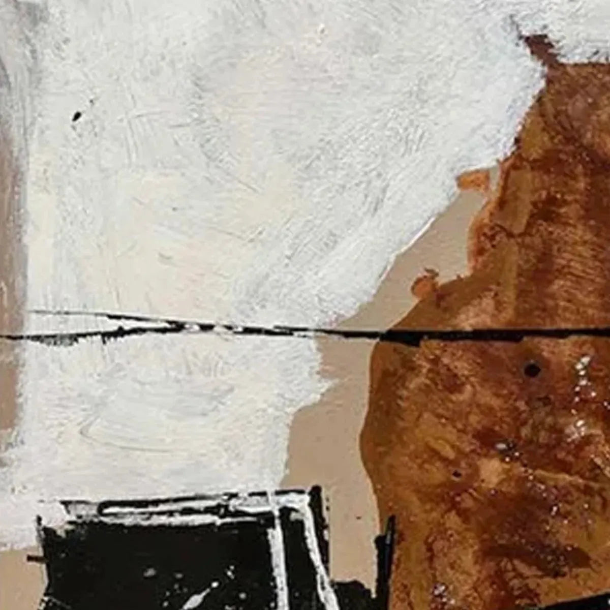 BROWN & WHITE ABSTRACT DIPTYCH: Abstract Painting Set of 2, Vertical Wall Art - Image 6
