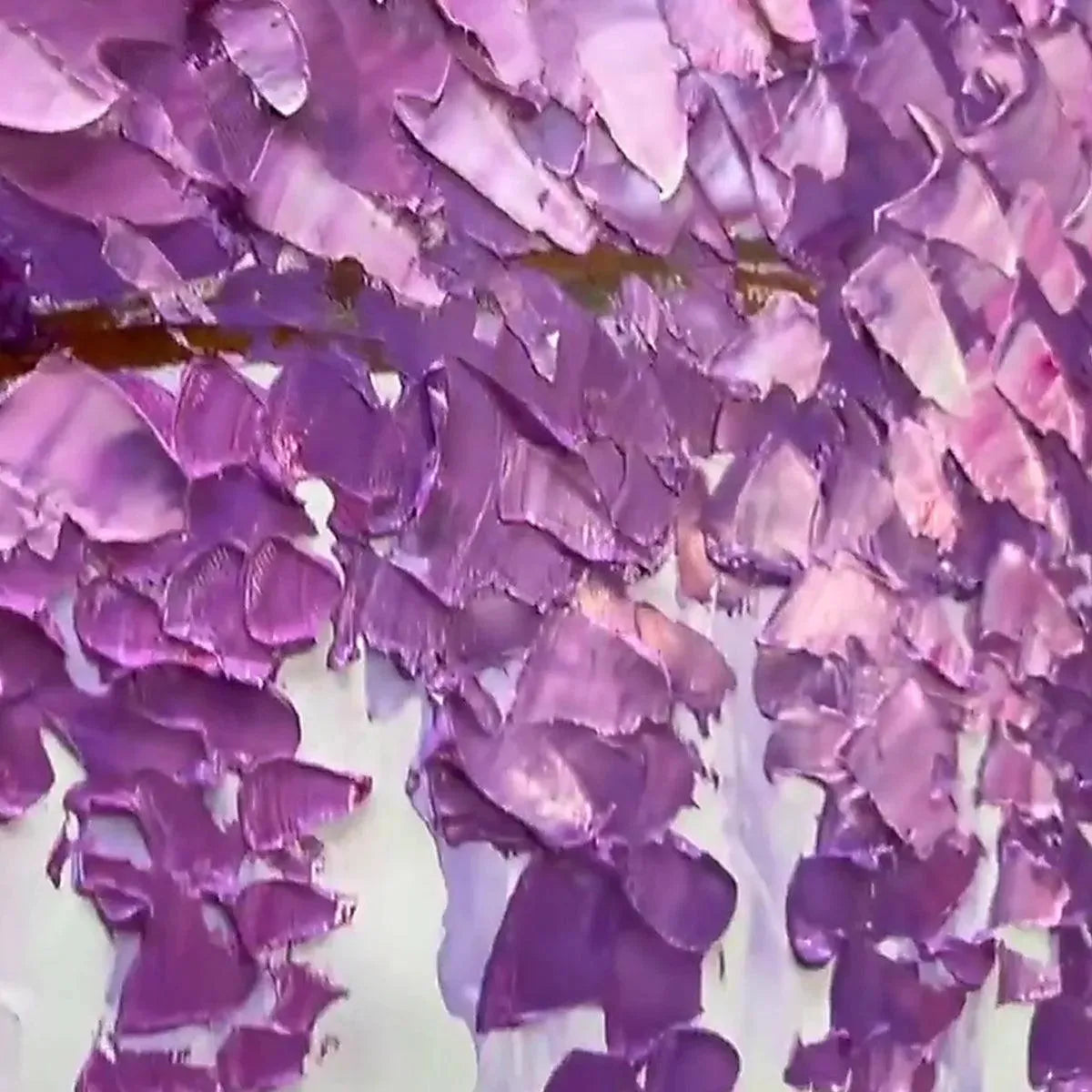 PURPLE WISTERIA: Textured Floral Painting in Purple - Image 3