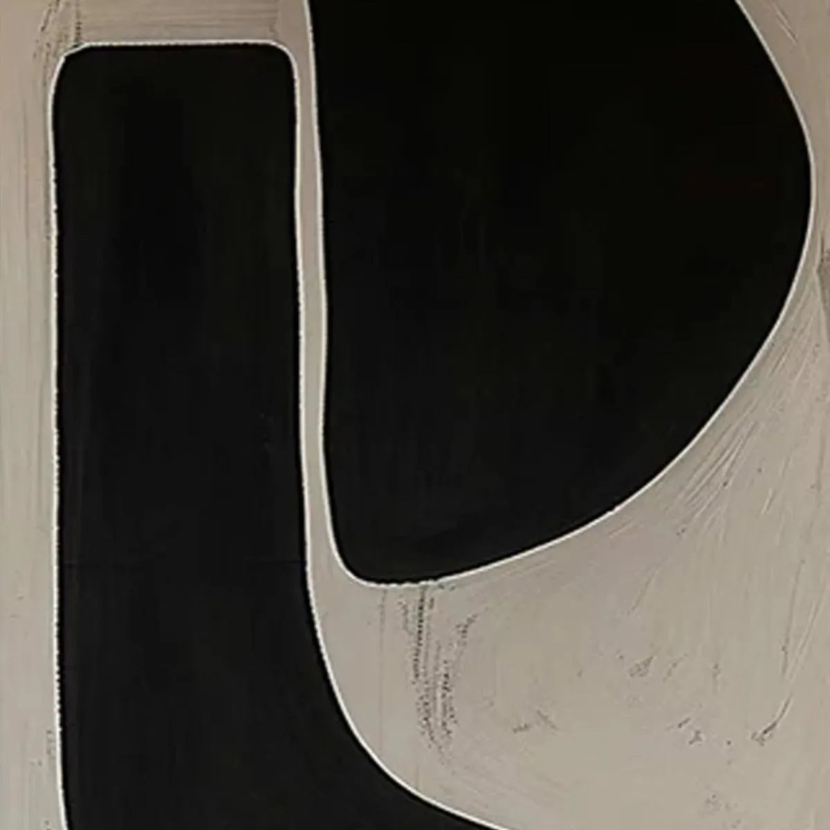 BLACK & BEIGE ABSTRACT DIPTYCH II: Abstract Painting Set of 2, Vertical Wall Art - Image 6