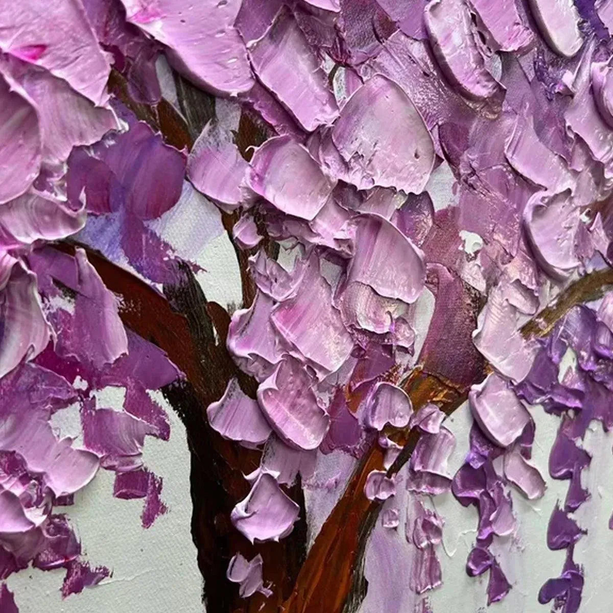 PURPLE WISTERIA: Textured Floral Painting in Purple - Image 8