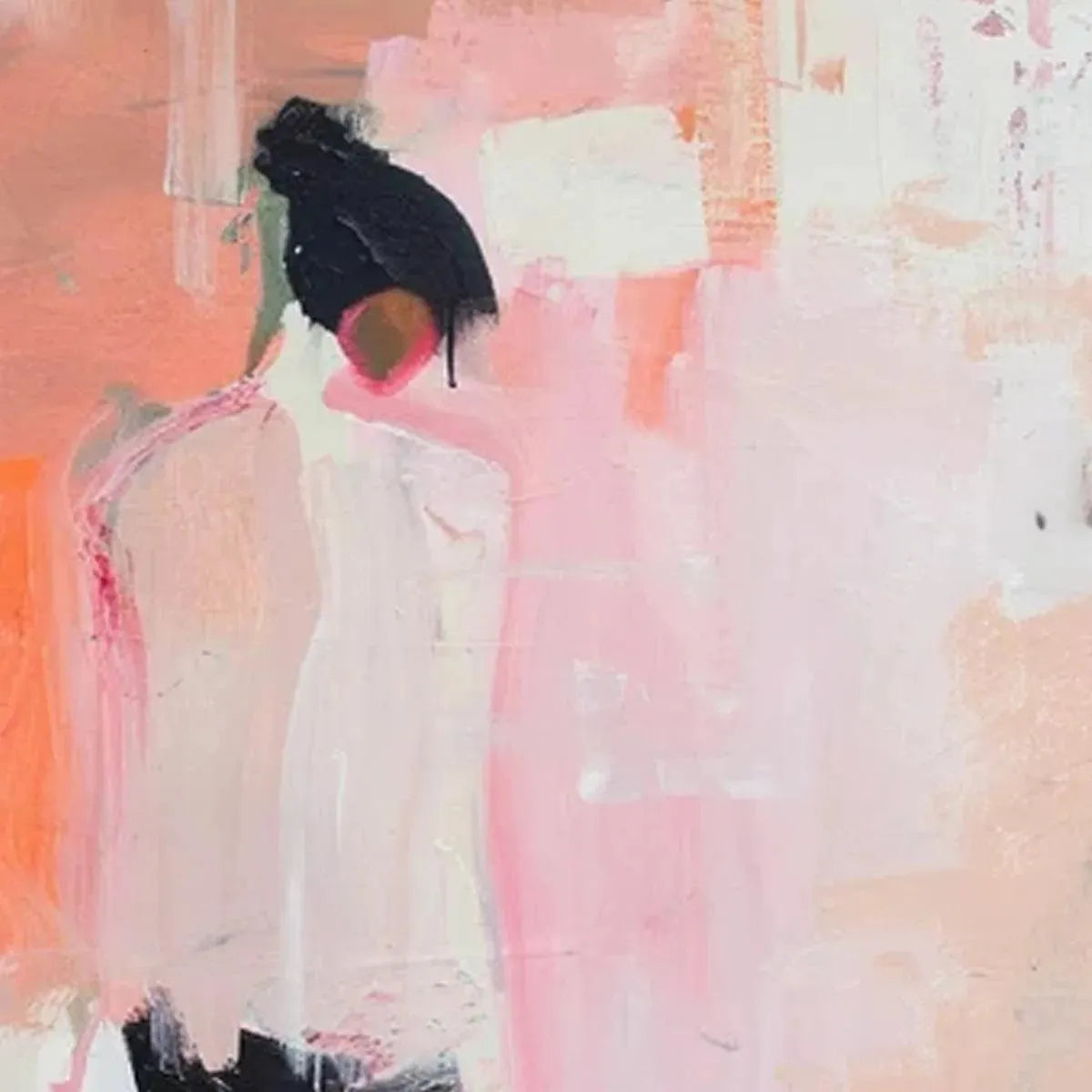 PINK ABSTRACT: Figurative Painting, Pastel Wall Art, Modern Decor, Vertical Canvas - Image 3