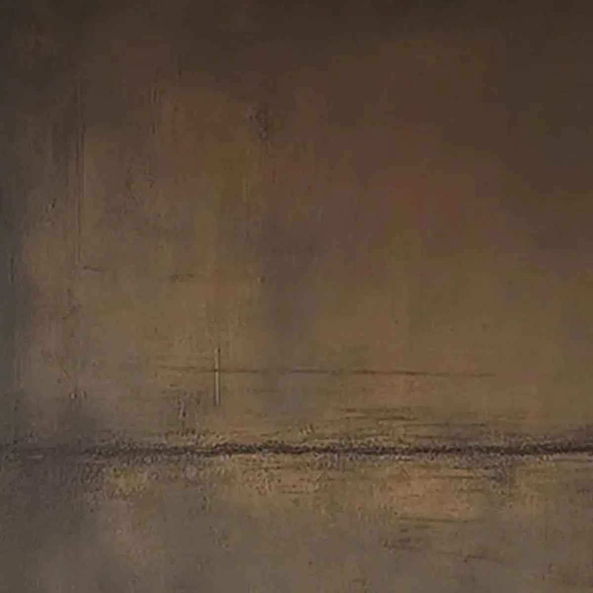 UMBER ABSTRACT LANDSCAPE: Abstract Painting in Brown - Image 5