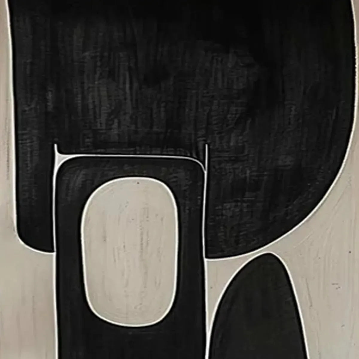 BLACK & BEIGE ABSTRACT DIPTYCH II: Abstract Painting Set of 2, Vertical Wall Art - Image 3