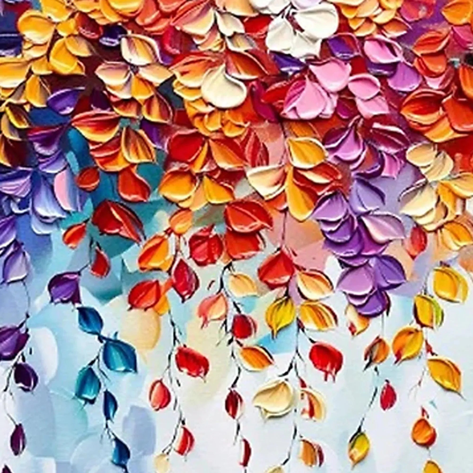 CASCADING COLOR: Textured Floral Impasto Painting - Image 5