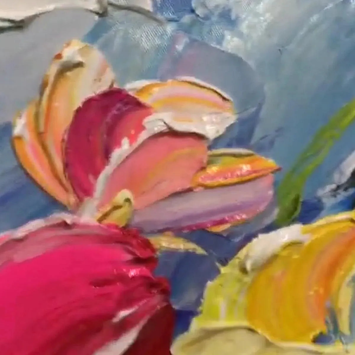 FIELD OF DREAMS: Textured Floral Painting, Impasto Wall Art, Horizontal Canvas, Wildflower Decor - Image 7