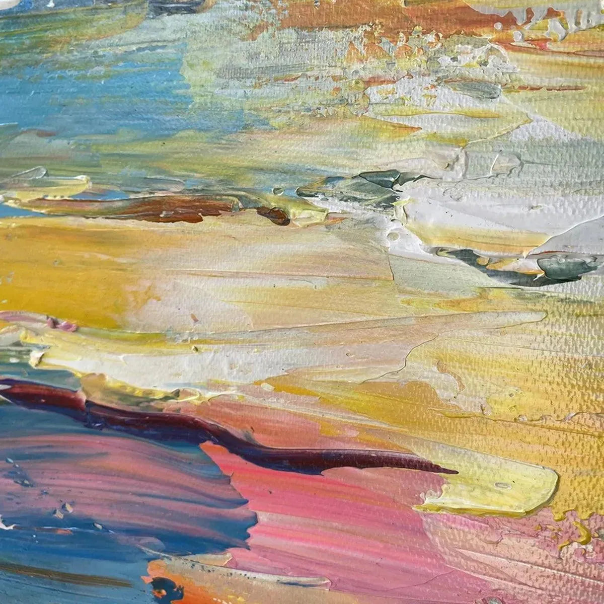 SAILBOATS AT SUNSET: Seascape Painting, Impasto, Textured Wall Art, Ocean Sunset, Vertical - Image 3