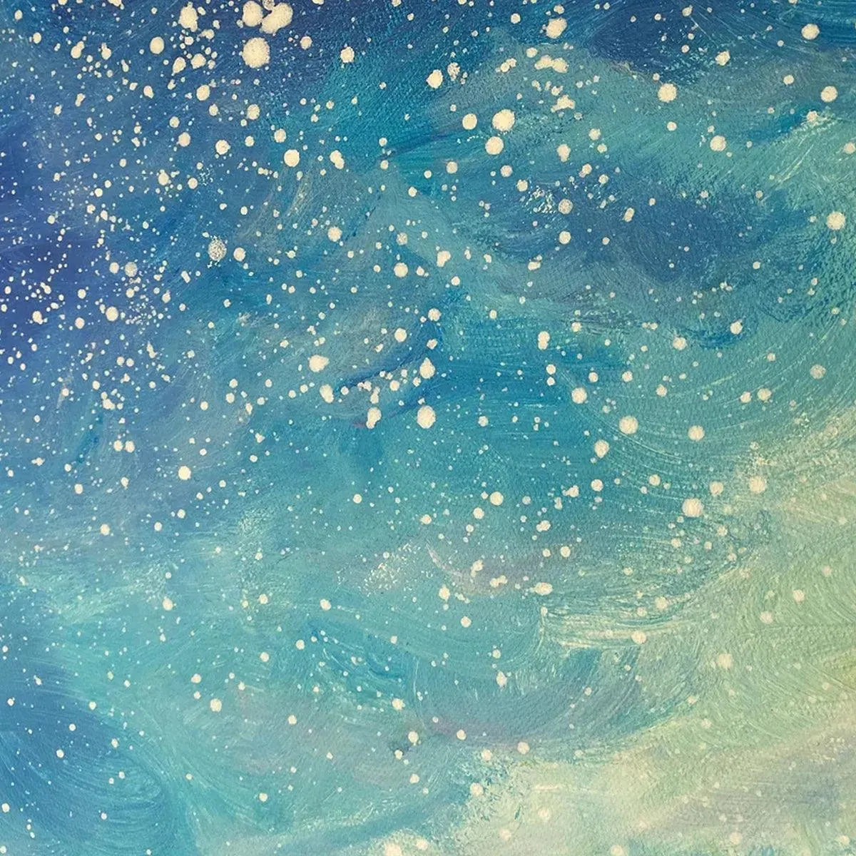 CELESTIAL DREAMSCAPE: Nightscape Painting, Starry Sky Wall Art, Panoramic Landscape, Horizontal Canvas - Image 8