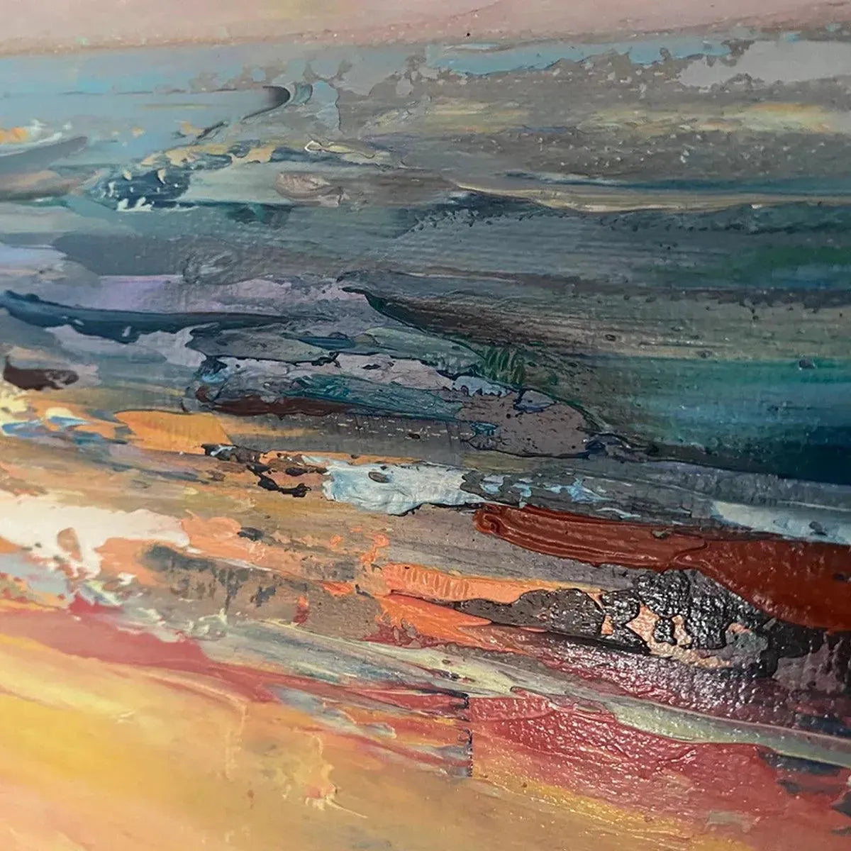 GOLDEN HOUR SEASCAPE: Ocean Painting, Sunset Wall Art, Impasto Texture, Vertical Canvas - Image 8