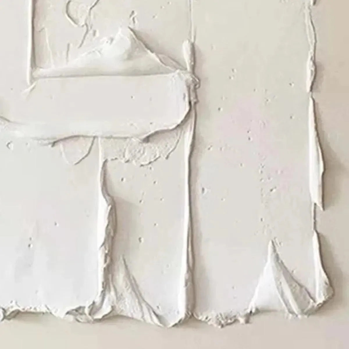 WHITE TEXTURED RELIEF: Textured Abstract Painting in White - Image 3