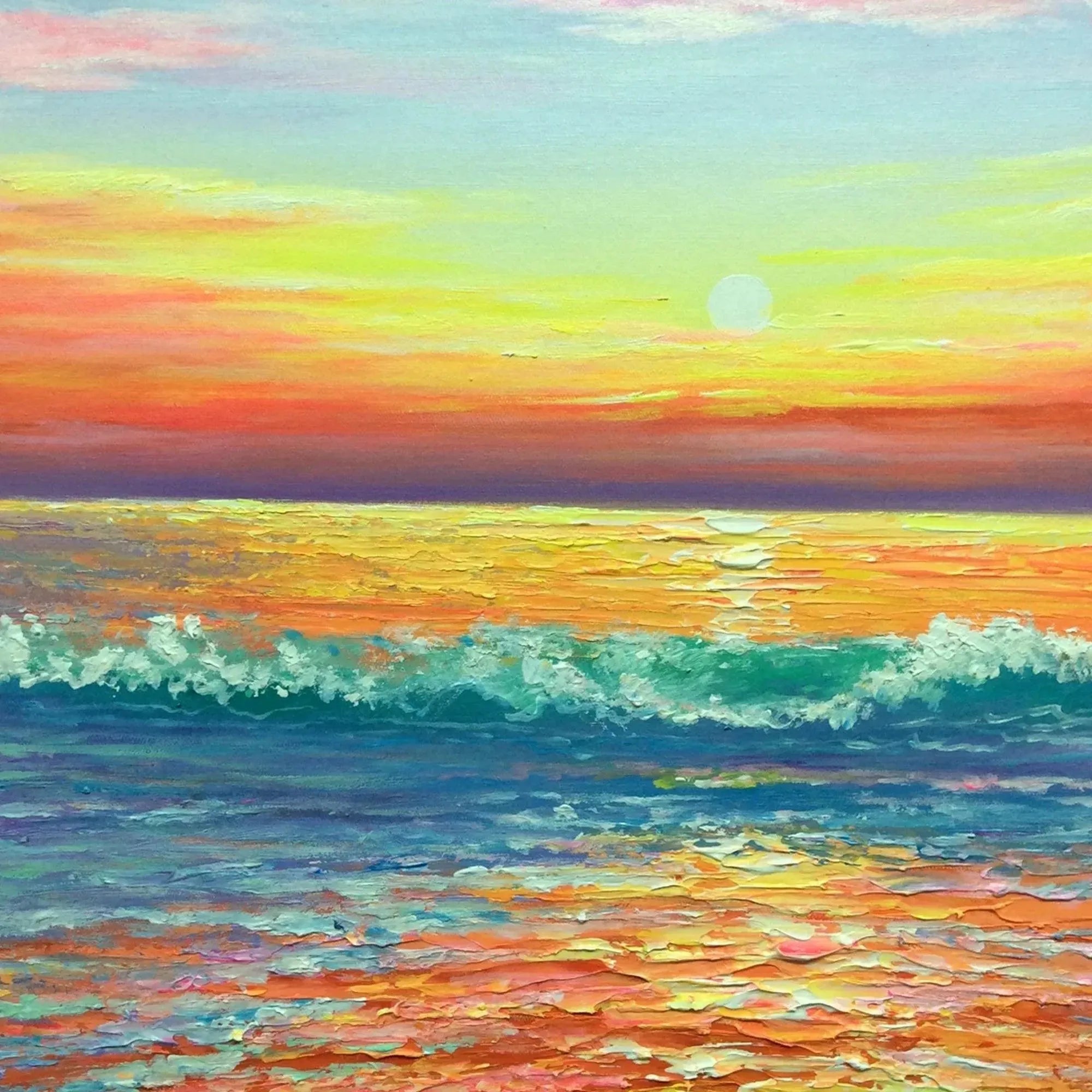 TROPICAL SUNSET BEACH: Vibrant Coastal Painting - Image 5