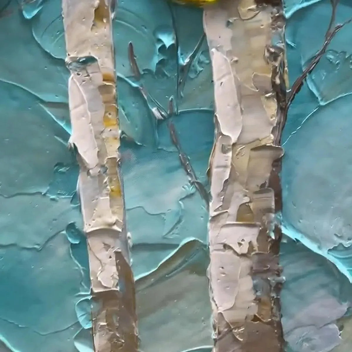 GOLDEN ASPEN GROVE: Textured Forest Painting, Impasto Wall Art, Horizontal Canvas, Landscape Art - Image 7