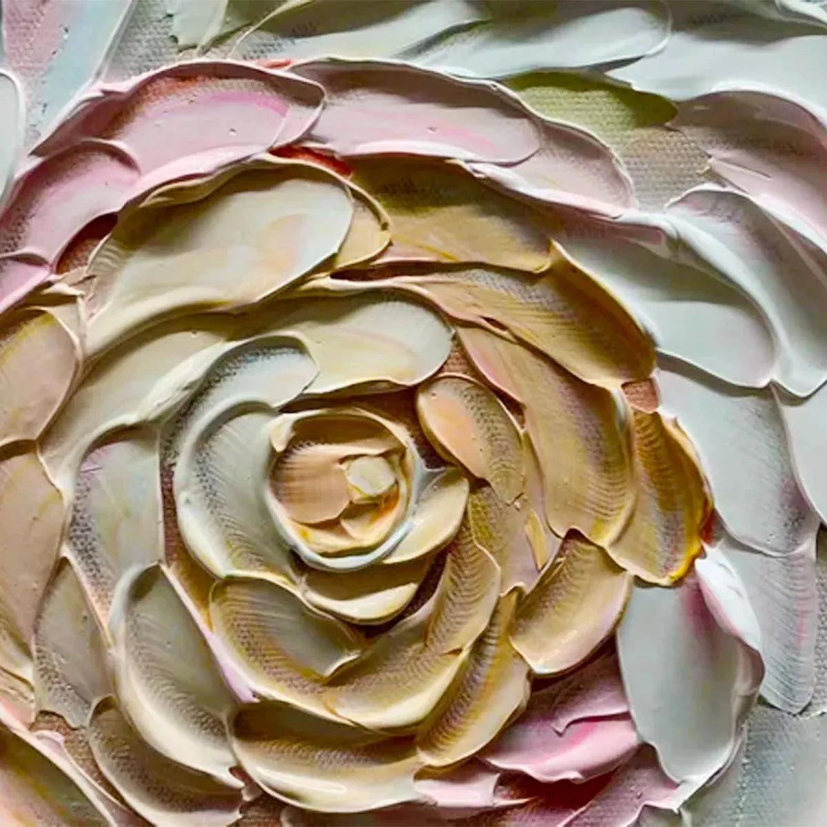 PETAL WHIRL: Textured Floral Painting in Neutral Tones - Image 3