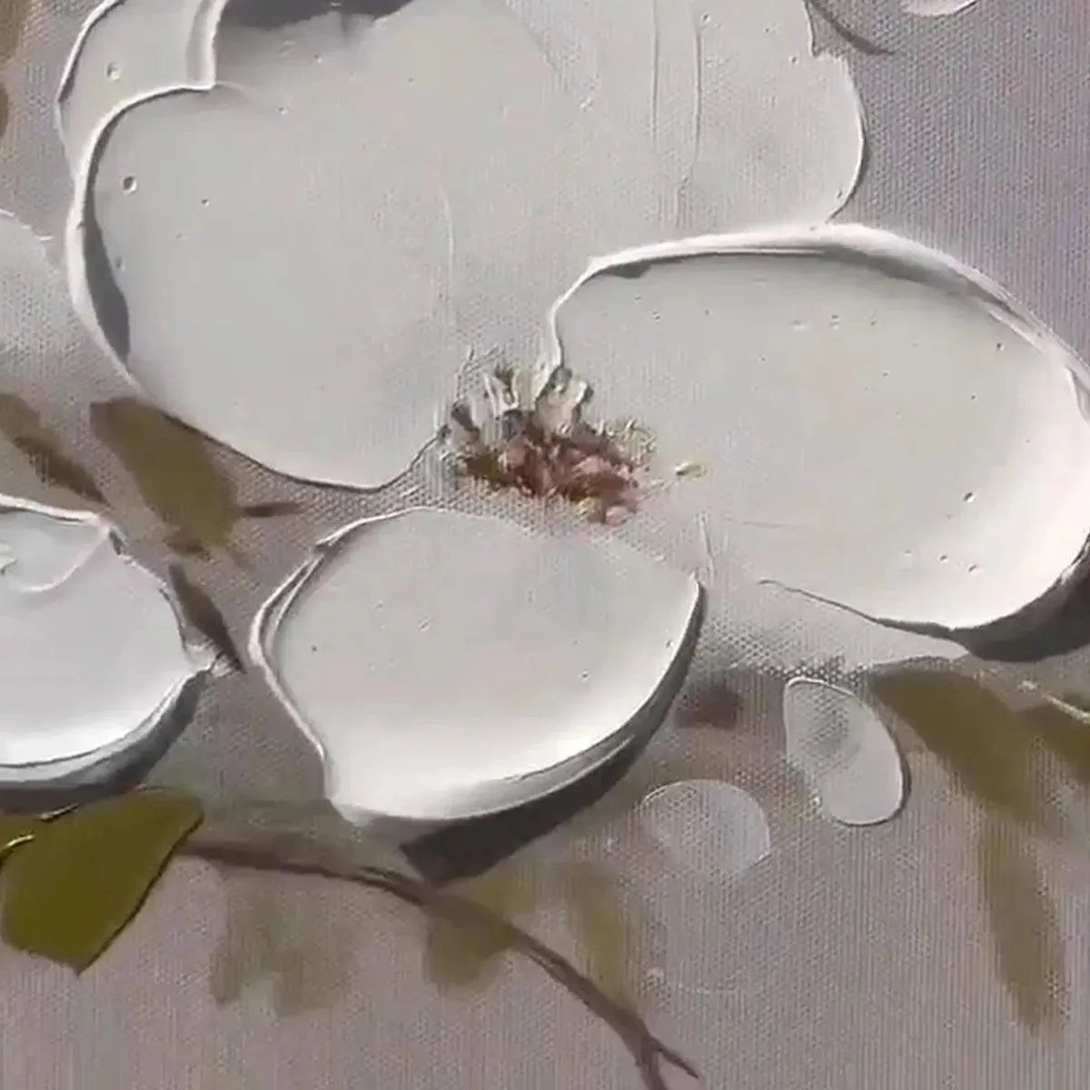 WHITE BLOSSOMS: Textured Floral Painting, White Flower Wall Art, Panoramic Canvas, Impressionist Decor - Image 3