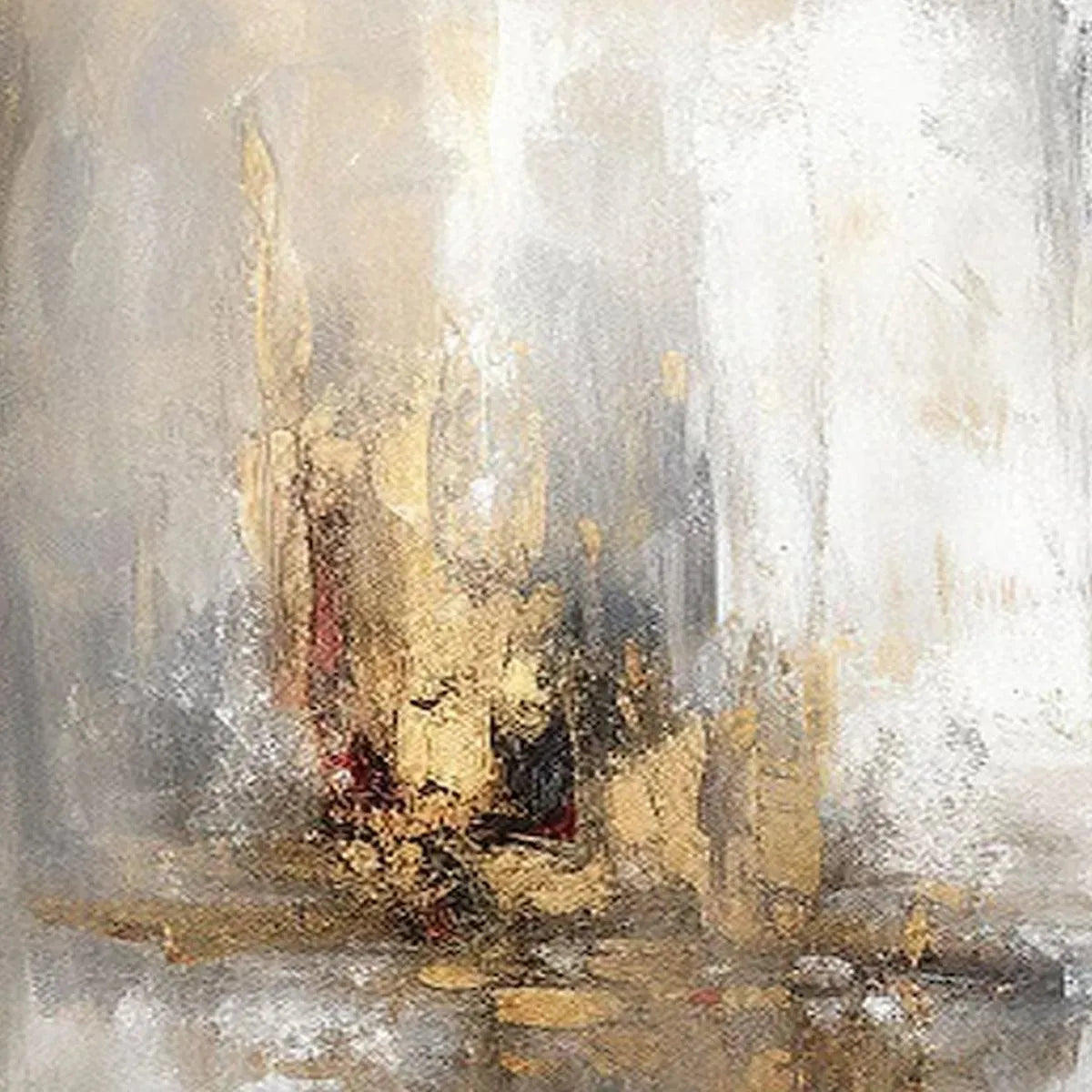 GOLDEN ABSTRACT: Textured Abstract Painting, Vertical Wall Art - Image 3