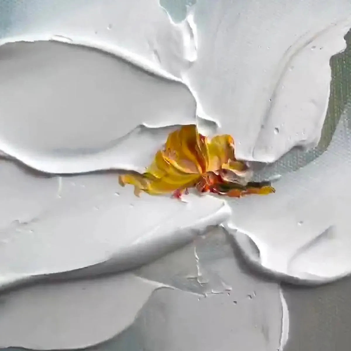WHITE MAGNOLIA BLOSSOMS: Textured Floral Painting, White Flower Wall Art, Panoramic Canvas, Impressionist Decor - Image 6