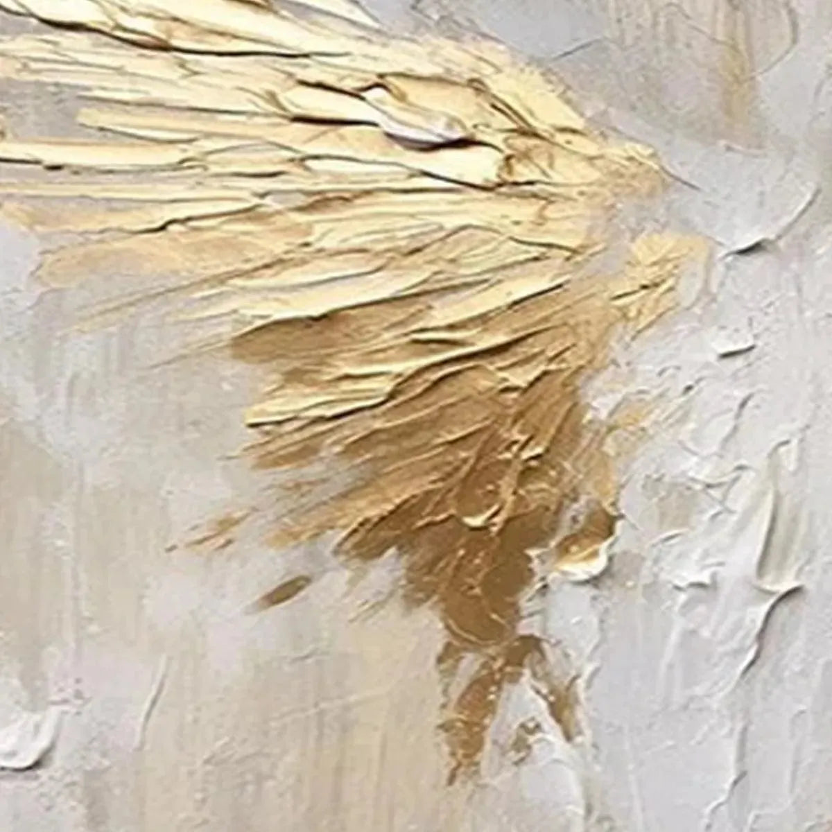 GOLDEN WINGS: Textured Abstract Painting, Gold and Beige Wall Art, Panoramic Canvas, Modern Decor - Image 5
