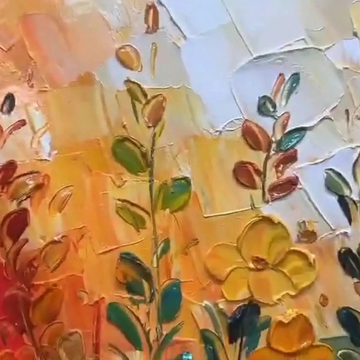 WILDFLOWER MEADOW: Textured Abstract Floral Painting, Colorful Wildflower Wall Art, Panoramic Canvas, Modern Decor - Image 7