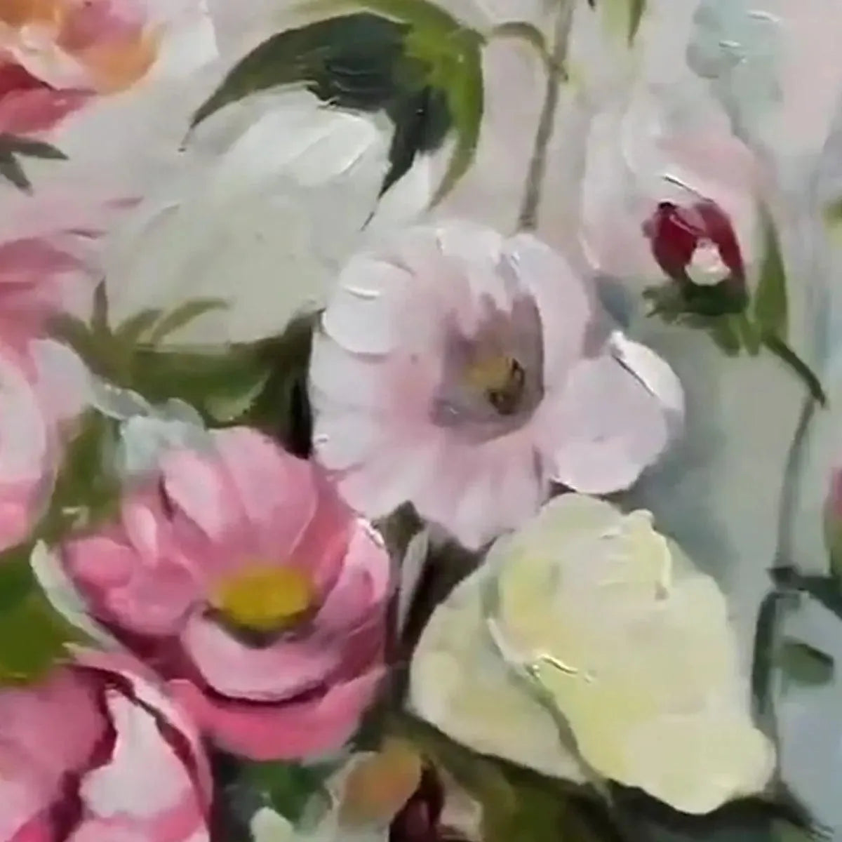 SUMMER BOUQUET: Textured Floral Painting, Impasto Wall Art, Panoramic Canvas, Colorful Decor - Image 2