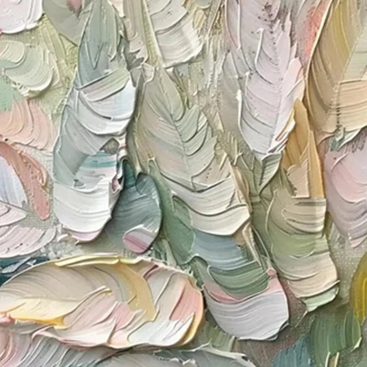 PASTEL FEATHERS: Textured Abstract Painting, Impasto Wall Art, Square Canvas, Dreamy Decor - Image 8