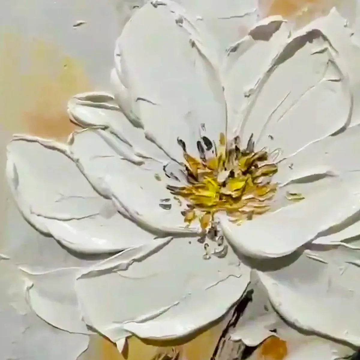 WHITE BLOSSOM: Textured White Floral Painting, Impasto Wall Art, Vertical Canvas, Romantic Decor - Image 8