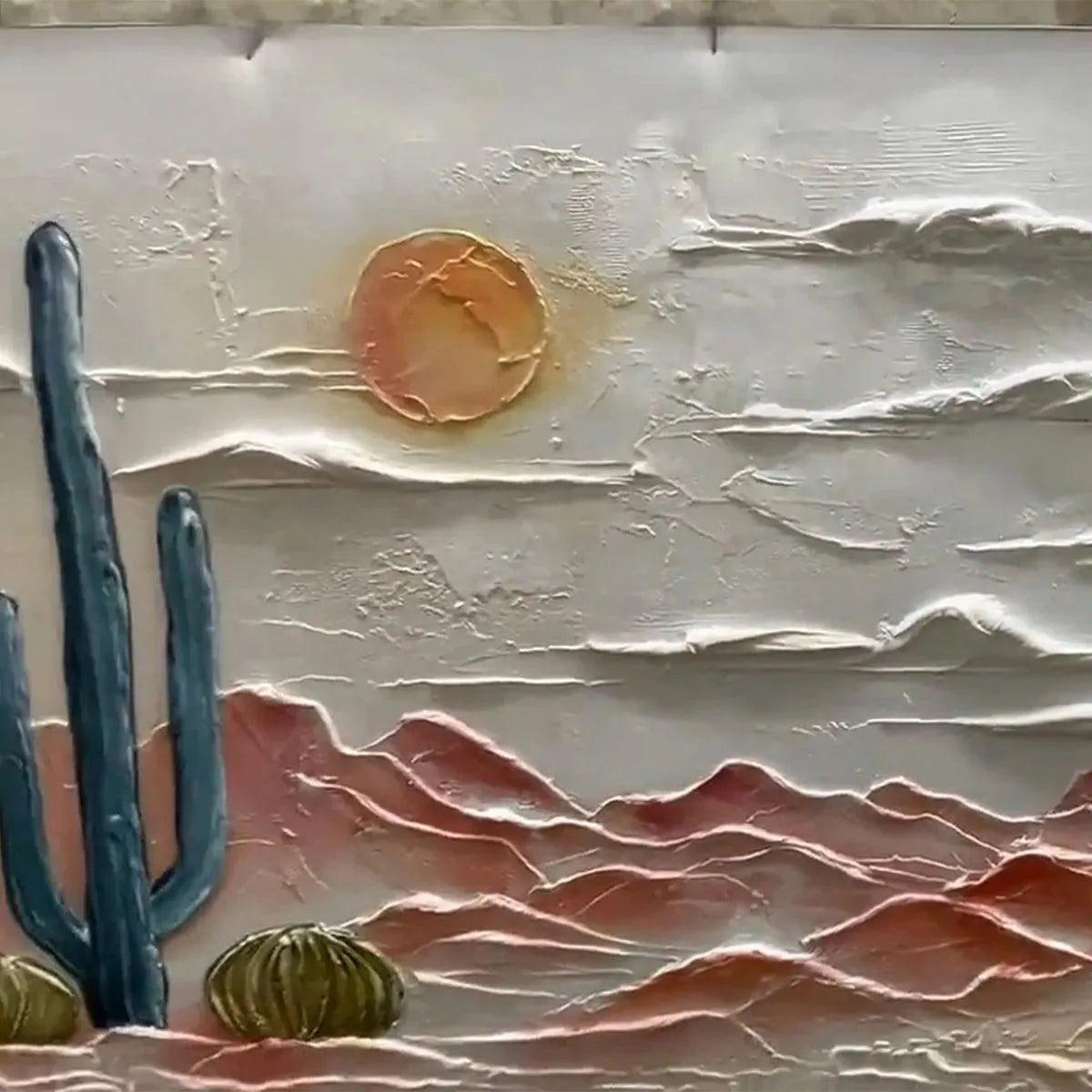 DESERT SUNRISE: Textured Desert Landscape Painting, Impasto Wall Art, Horizontal Canvas, Southwestern Decor - Image 3
